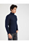 Slim Fit Men's Sweater Patterned Knitted Turtleneck Sweater Slimfit Turtleneck Knitwear - 2