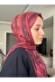 شال حرير منقوش Pd1 - أحمر كلاريت - 3