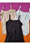 Thin Rope Strap Bamboo Fabric 3-Piece Black, Nude, and White Color Women's Tank Top - 3