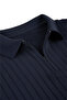 Men's Navy Blue Slim Fit Polo Neck Knitwear Sweater - Soft Texture, Flexible and Stylish Look 2605305 - 5