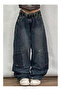 Washable Fabric Streetwear Baggy Jeans Pants - 2