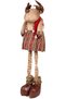 Christmas Ornament, Deer Woman, Brown - with Skirt, Extendable Legs, 36X80-130 cm - 4