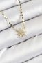 Brass Zircon Stone Pole Star Model Crushed Chain Gold Color Women's Necklace