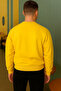 Men's Relax Fit Winter Yellow Basic Sweater - 2