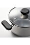 MIDDAGSMAT Pot with lid, clear glass/stainless steel, 3 l - 2