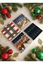 Christmas City Pine Tree and Lighted Streets Natural Stone Coasters, Christmas Gift, Set of 4, Home Decor
