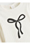 Ecru Bow Detailed Girl's Blouse and Skirt - 5