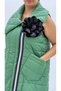 Plus Size Floral Motif Asymmetric Women's Puffer Vest - 6