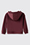 Baby Girl Hooded Heart Applique Zippered Soft Textured Sweatshirt - 3