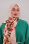 شال قطني بنمط الورد البيج - 3