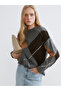Gray Baklava Patterned Women's Knit Sweater