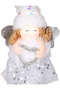 Christmas Ornament, with Fairy Figure, Holding a Heart, Lame-White - 9X19 cm - 2