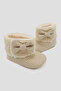 Soft Plush Bow Detailed Knitwear First Step Baby Booties – Winter Model
