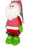 Christmas Ornament, Santa Claus, Red-Green - with Extendable Legs, Stripes, Rope Beard, Pine Ornament Detail, 180 - 4