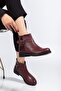 165-204/1 Burgundy Crocodile Buckle Accessory Zippered Daily Women's Boots - 2