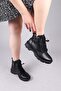 Dayton V Buckle Lace-Up Boots Black - 3