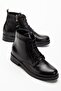 165-225 Black Yanki Lace-Up Zippered Daily Women's Boots - 5