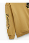 Three Yarns Ş Fleece-Lined Long Sleeve Crew Neck B Printed O Oversized Sweatshirt - 3