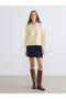 Yellow Polo Neck Oversized Women's Knitwear Sweater from Plus-Store - 2