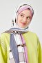 Gray Chain Pattern Violet Medina Silk Shawl - 2
