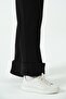 Maternity Stretchy Abdominal Band Adjustable Waist Thermal Wide Leg Sweatpants Black - 5