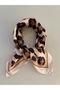 Patterned Brown Beige Modal Women's Scarf Bandana 50X50 cm Standard Size Hair Neck Bag Accessory - 3