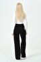 Maternity Stretchy Abdominal Band Adjustable Waist Thermal Wide Leg Sweatpants Black - 8