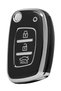Hyundai Santafe Elentra Solanis I20 Ioniq I30 Tucson Ix35 3 Button Nano Key Case Cover Sustalı Black - 3