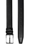 Genuine Leather Black Plain 3 cm Men's Belt (Fabric)