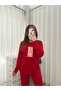 Red Print Detailed Long Sleeve Milan Pajama Set - 2