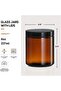 6Pack 9oz amber Round Glass Pot Jars, Empty Jars with Lids, Refillable Cosmetic Containers, Tra - 2