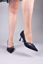 Gliy Gold Accessory Heeled Shoes Dark Blue - 3