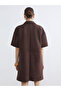 Lcw Comfort Shirt Collar Suede Mini Dress - 4