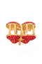 Stone Detailed Cherry Design Metal Hair Clip Red Color 4 cm – Sparkling and Elegant Accessory - 5