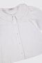 Baby Girl Double Collar Ecru Shirt - 3