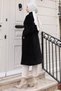 Brooch Detailed Coat Black 19279 - 4