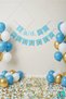 Blue Gold Happy Birthday Gilded Banner Birthday Party Lettering Party Decoration - 4