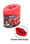 2-Pack Pencil Sharpener 3 Cars Red and Blue Wide Chamber Double Blade Pencil Sharpener No4 Figured Jum - 2