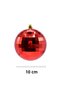 6 Pieces 10 cm Disco Christmas Tree Ornament Cici Ball Red - 4