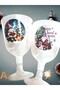 Set of 6 New Year Themed Transparent Plastic Stemmed Glasses (150 ml – 11 cm) - 6