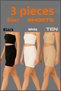 Women's High Waist Shaping / Sculpting Biker Shorts 3-Pack – Black Tan White – Stretch Fabric Diver Sports Shorts