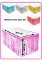 Table Skirt Metallic Pink Shiny Tasseled 360 cm Length 70 cm Height