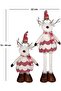 Christmas Ornament, Deer Figure, Red-White - with Telescopic Extending Legs, 22X16X70-90 cm - 5