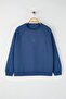 Indigo Regular Fit Embroidered Thick Inside Fleece Knitted Large Size Sweatshirt Tbbaw26Ao00007 - 5