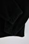 Black Plain Mock Neck Knitted Unisex Kids Fleece Sweatshirt Tkdaw26Sw00059 - 4
