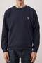 Koyu Lacivert Oversize/Geniş Kesim Bisiklet Yaka Kaplan Nakışlı Şardonsuz Sweatshirt TMNAW25SW00194 - 3