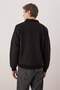 Siyah Yeni Oversize/Geniş Kesim Soft Kalite İçi Polarlı Polo Yaka Sweatshirt TMNAW26SW00004 - 4