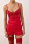 Kırmızı Büzgülü İp Askılı Külotlu Babydoll/Fantezi Gecelik THMAW26LL00014 - 5