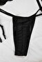 Siyah Kapsız Dantelli/Esnek Kumaşlı Fantezi Büyük Beden Babydoll TBBAW26DH00004 - 3