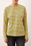 Açk Sarı-Antrasit Çizgili Regular/Normal Kalıp Basic Bisiklet Yaka Örme T-Shirt TWOAW23TS00002 - 8